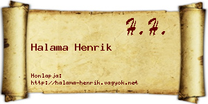 Halama Henrik névjegykártya